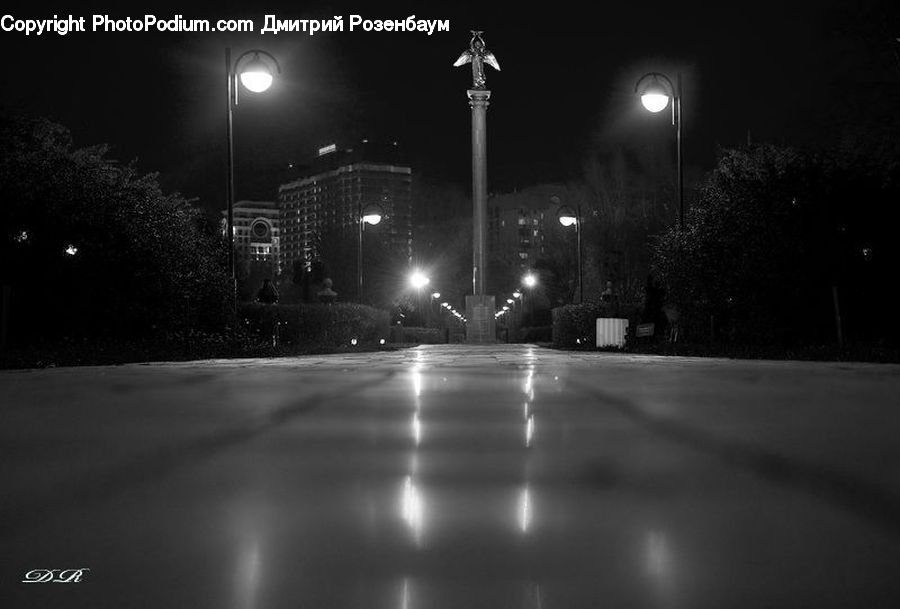 Asphalt, Tarmac, Night, Outdoors, Lighting, Intersection, Road