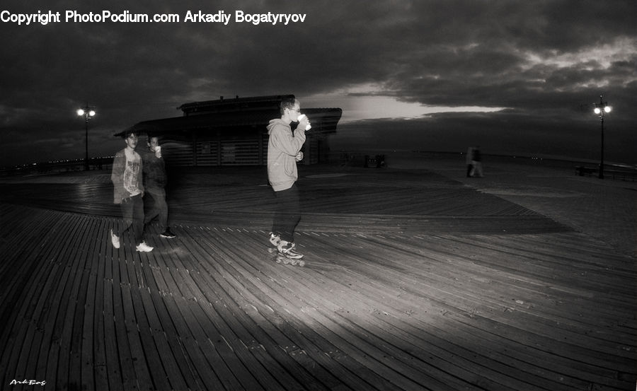 Boardwalk, Deck, Path, Sidewalk, Walkway, Outdoors, Storm