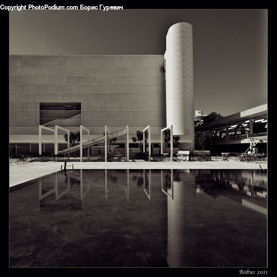 Column, Pillar, Building, Office Building, Architecture, Convention Center, Dock
