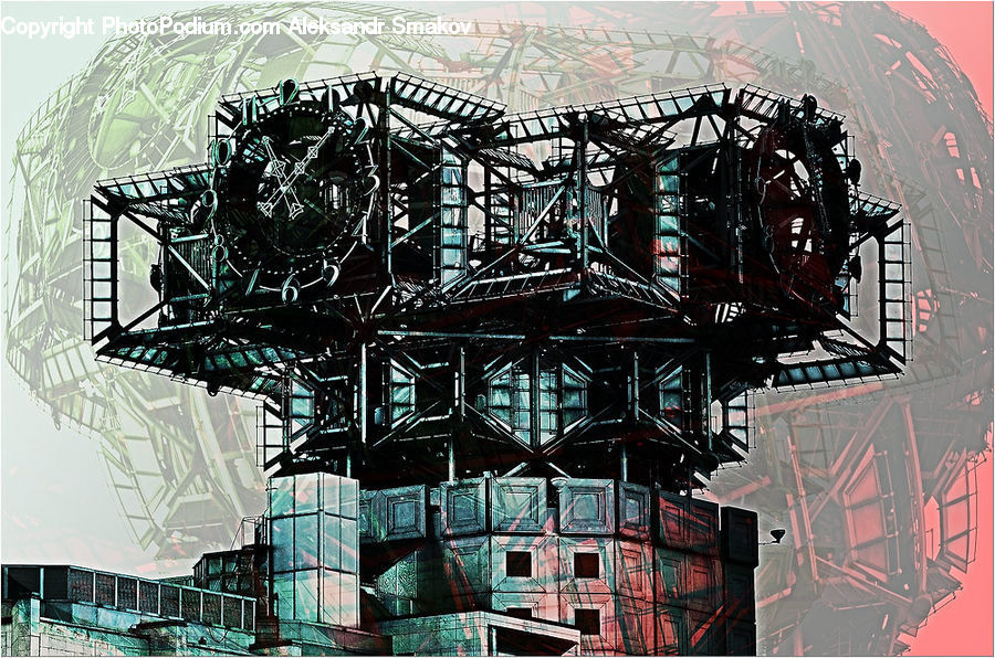 Collage, Poster, Architecture, Art, Modern Art, Building, City