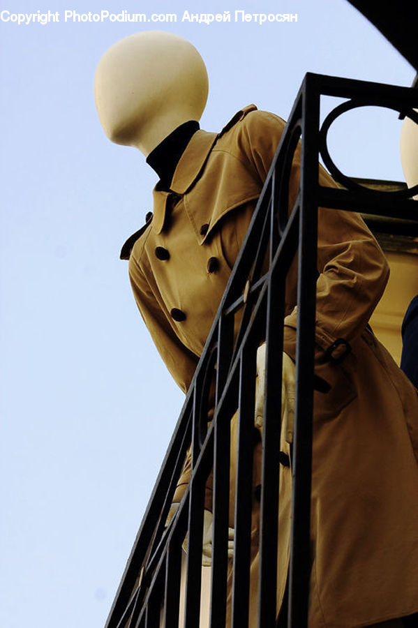 Lamp Post, Pole, Chair, Furniture