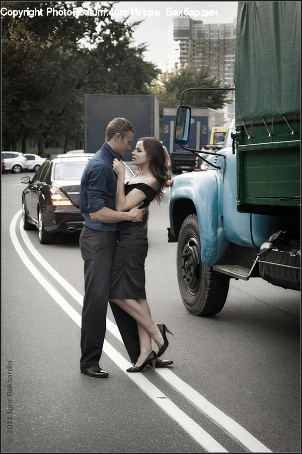 Human, People, Person, Truck, Vehicle, Automobile, Car