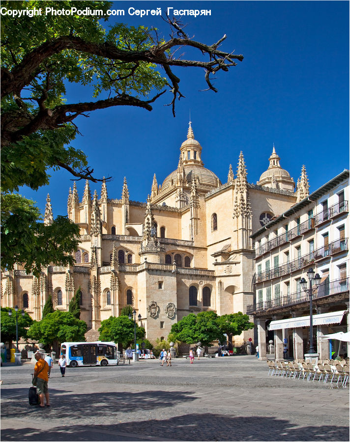 Architecture, Downtown, Plaza, Town Square, Castle, Mansion, Palace