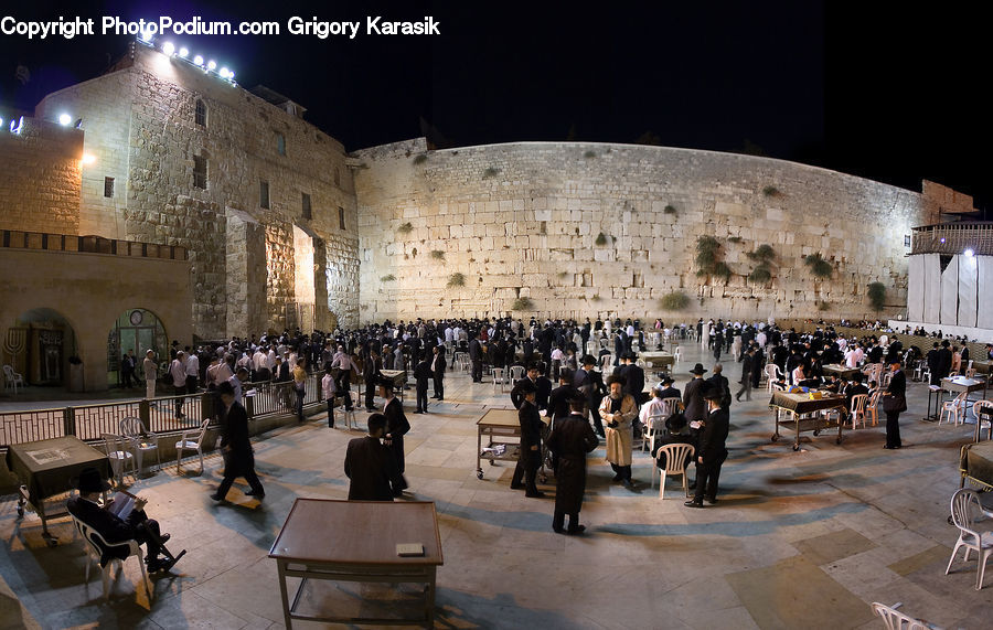 Castle, Fort, Crowd, Cafeteria, Restaurant, Architecture, Building