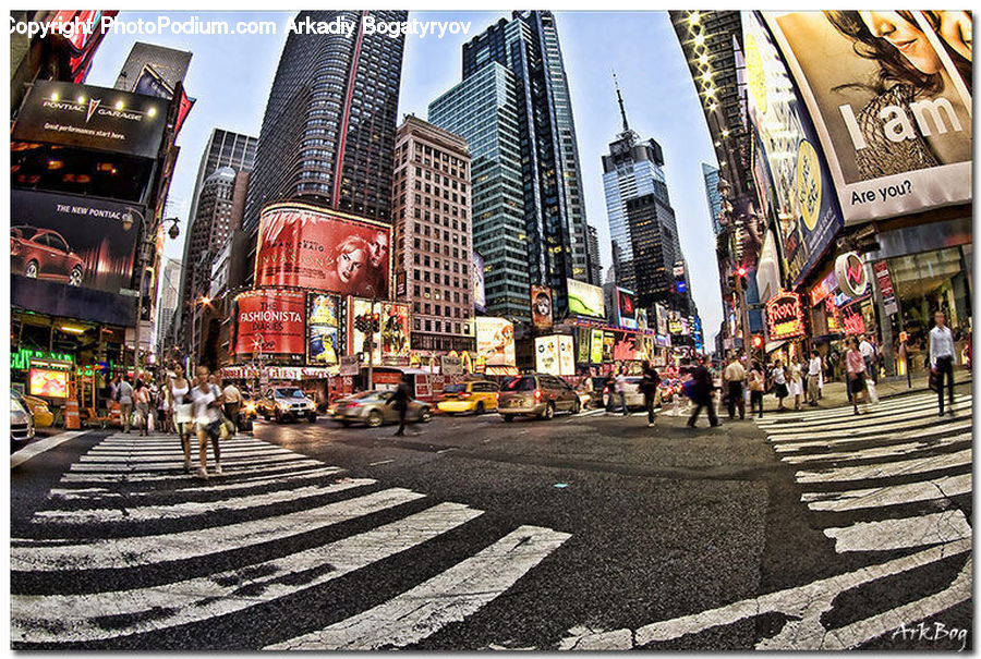 Shop, City, Downtown, Urban, Metropolis, Intersection, Road