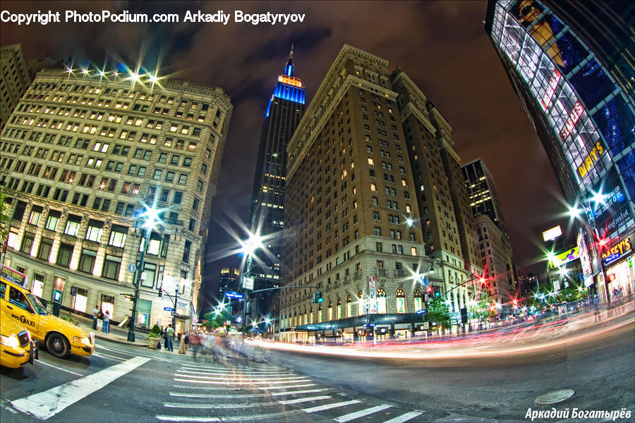 Cab, Car, Taxi, Vehicle, City, Downtown, Metropolis