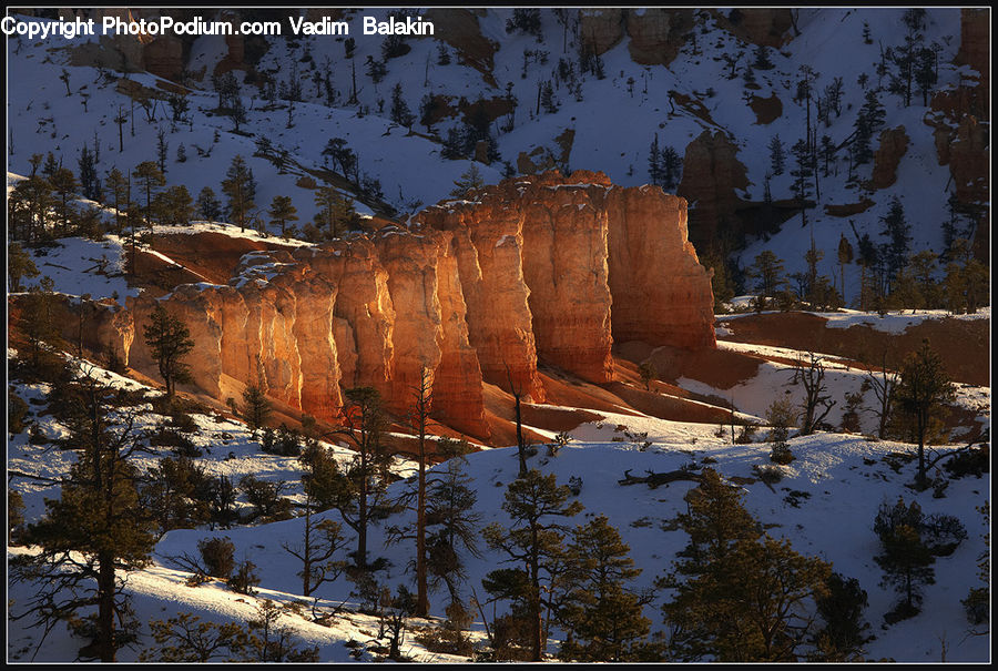 Lake, Outdoors, Water, Canyon, Valley, Ice, Snow