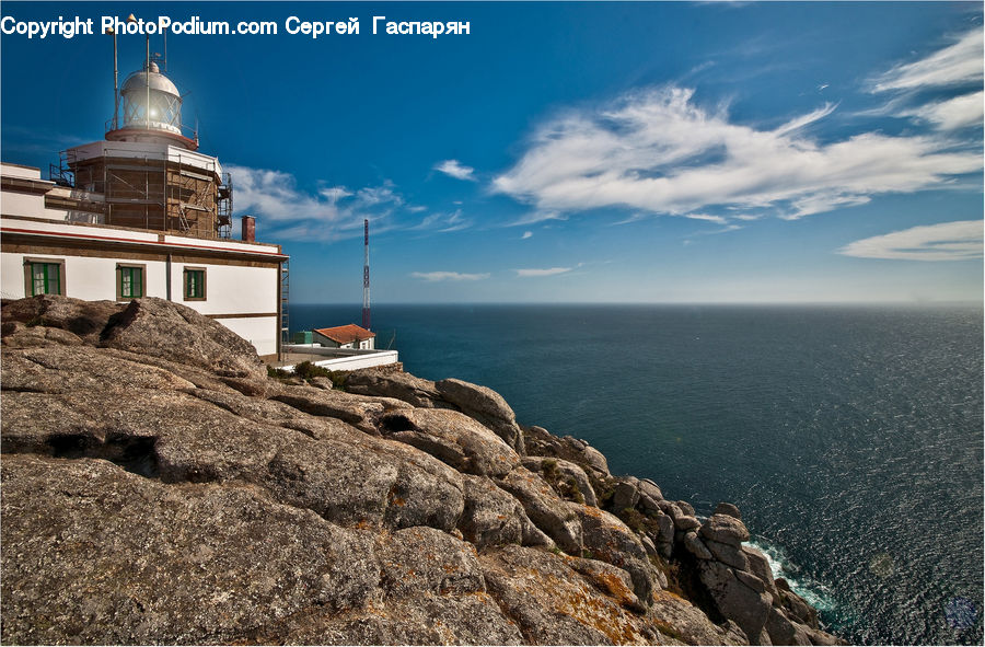 Beacon, Building, Lighthouse, Water Tower, Coast, Outdoors, Sea