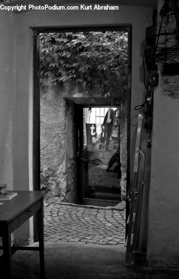 Alley, Alleyway, Road, Street, Town, Bench, Chair