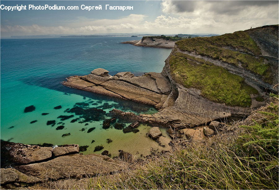 Coast, Outdoors, Sea, Water, Cove, Beach, Cliff