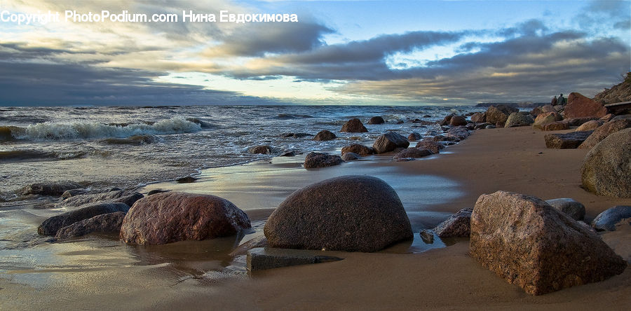 Rock, Beach, Coast, Outdoors, Sea, Water, Sand