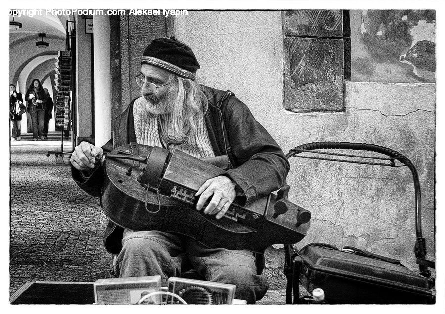 Guitar, Guitarist, Musical Instrument, Musician, Performer, Person, Chair