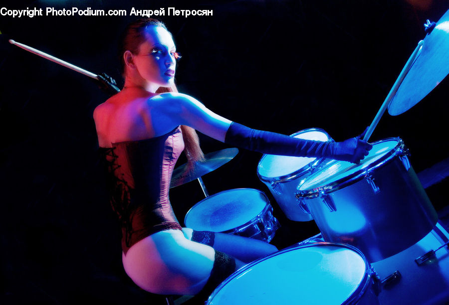 People, Person, Human, Corset, Glitter, Light, Drum