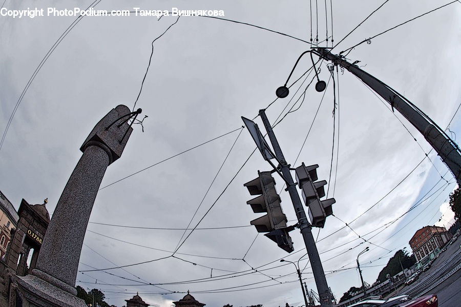 Intersection, Road, Brick, City, Downtown, Urban, Building