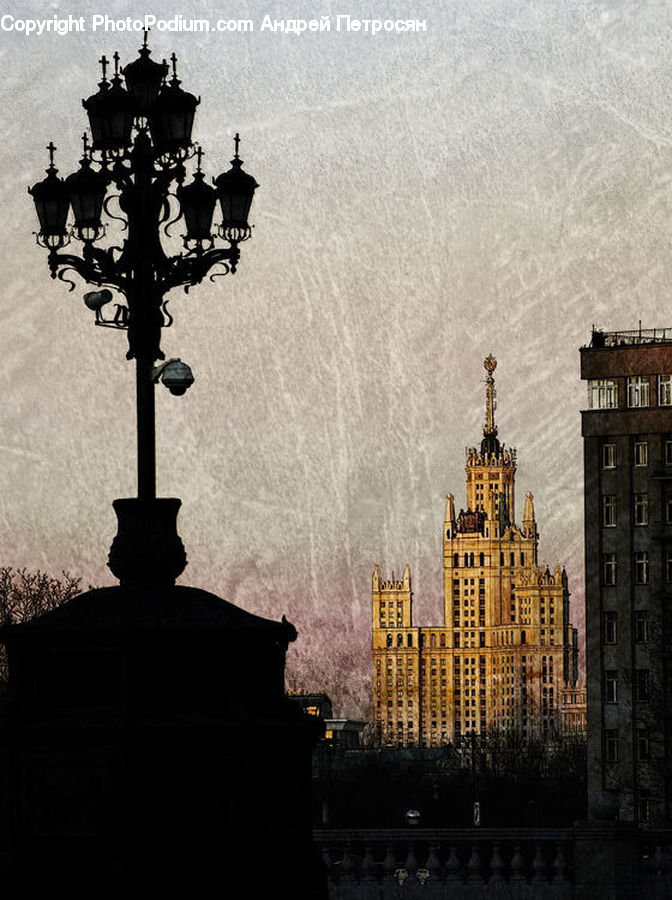 Cross, Silhouette, City, Downtown, Architecture, Cathedral, Church