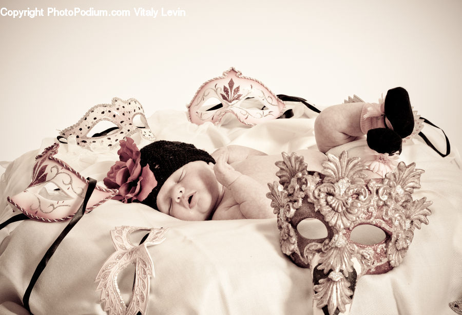 Silhouette, Bed, Bedroom, Furniture, Lace, Baby, Child