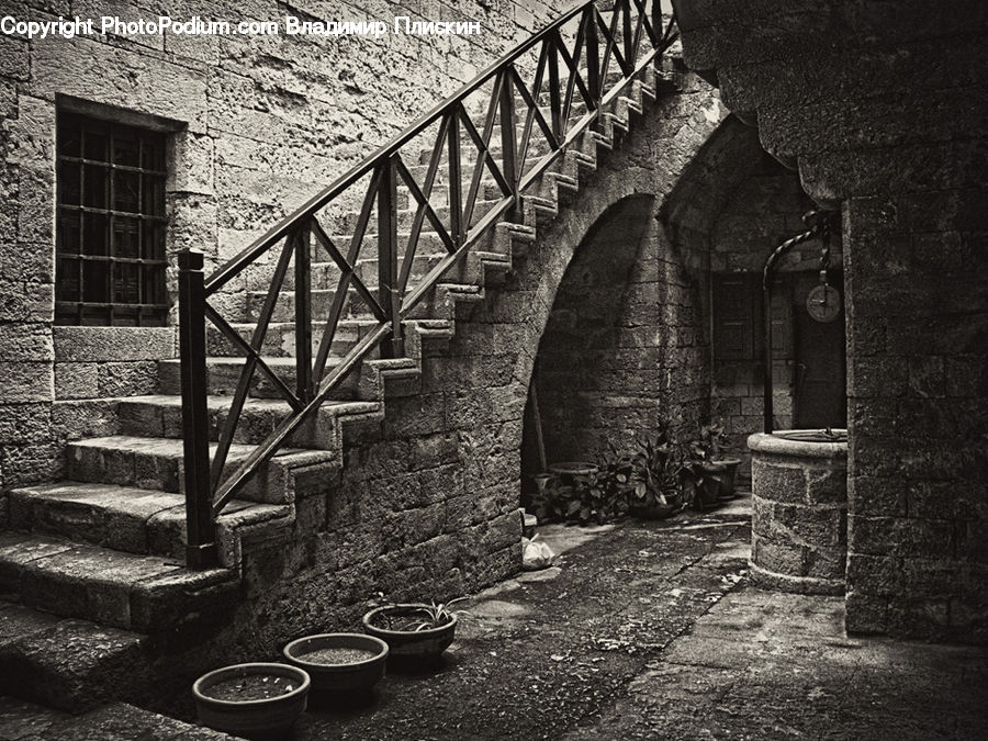 Brick, Arch, Chair, Furniture, Crypt, Alley, Alleyway