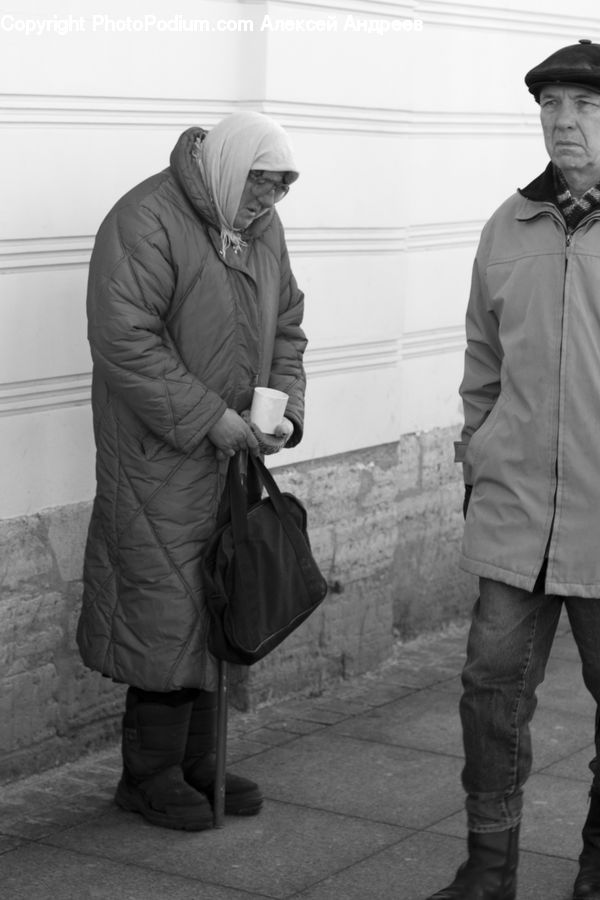 Human, People, Person, Stick, Coat, Portrait