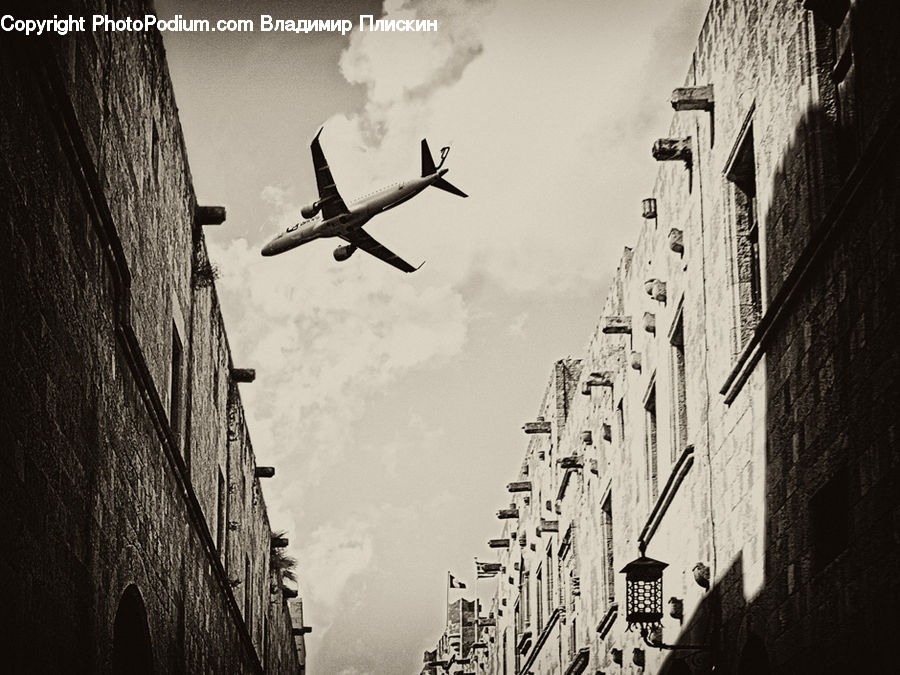 Aircraft, Airplane, Silhouette, Airliner, Flight, Jet, Alley