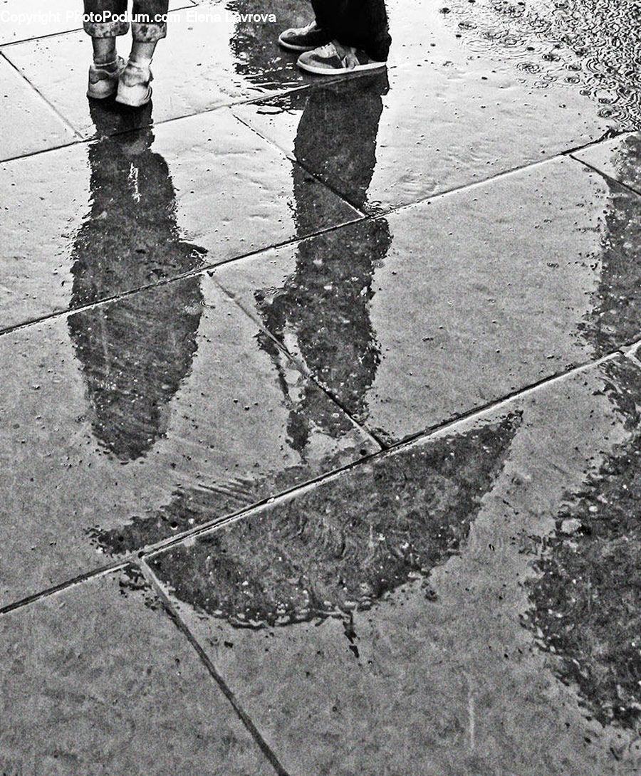 Puddle, Asphalt, Tarmac, Footwear, Shoe