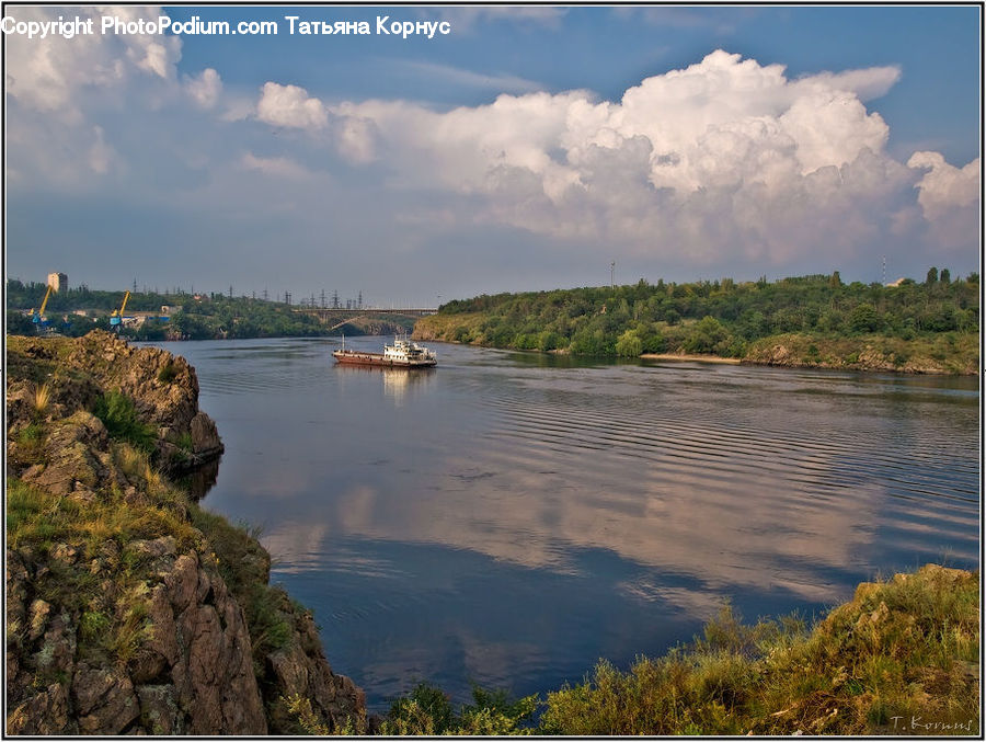 Lake, Outdoors, Water, Cloud, Cumulus, Sky, Promontory
