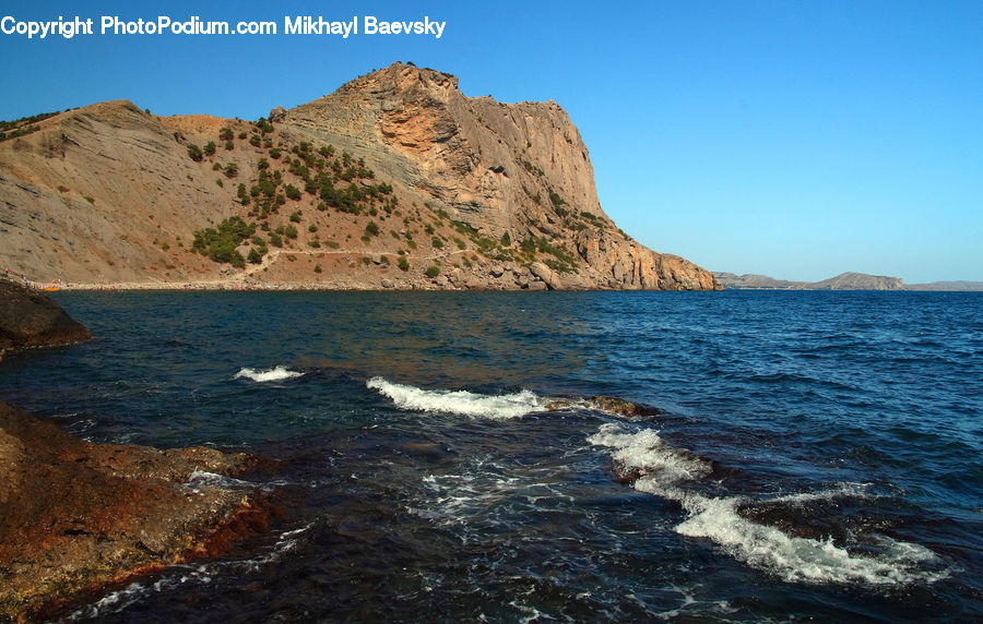 Promontory, Cliff, Outdoors, Coast, Sea, Water, Beach