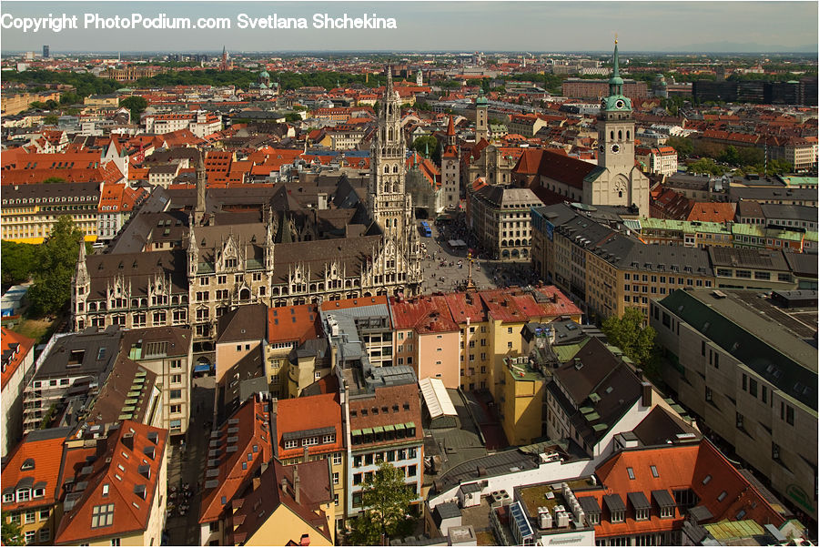 Aerial View, Roof, City, Downtown, Building, Town, Metropolis