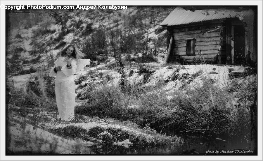 Cabin, Hut, Rural, Shack, Shelter, Outhouse, Female