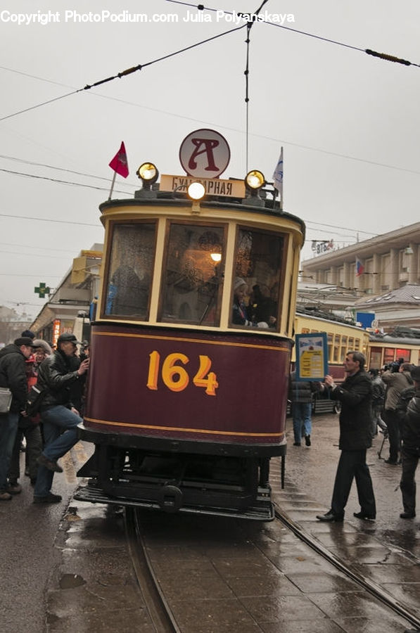 People, Person, Human, Train, Vehicle, Rail, Streetcar