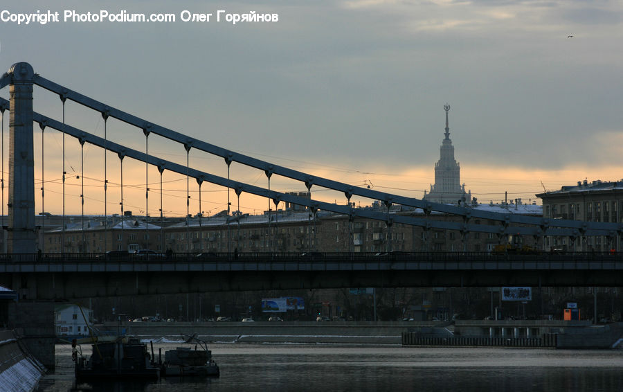 Boat, Watercraft, Freeway, Overpass, Parliament, Apartment Building, Building