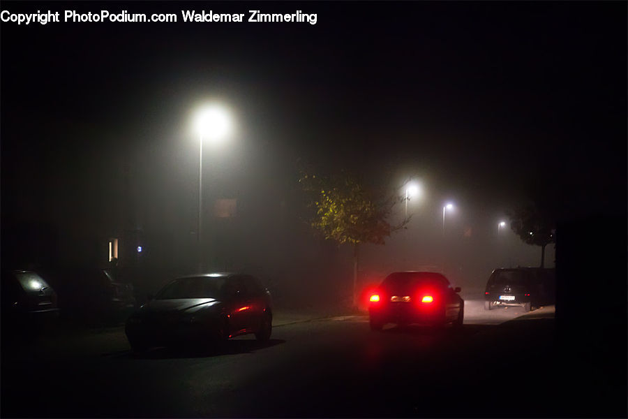 Headlight, Light, Automobile, Car, Vehicle, Night, Outdoors