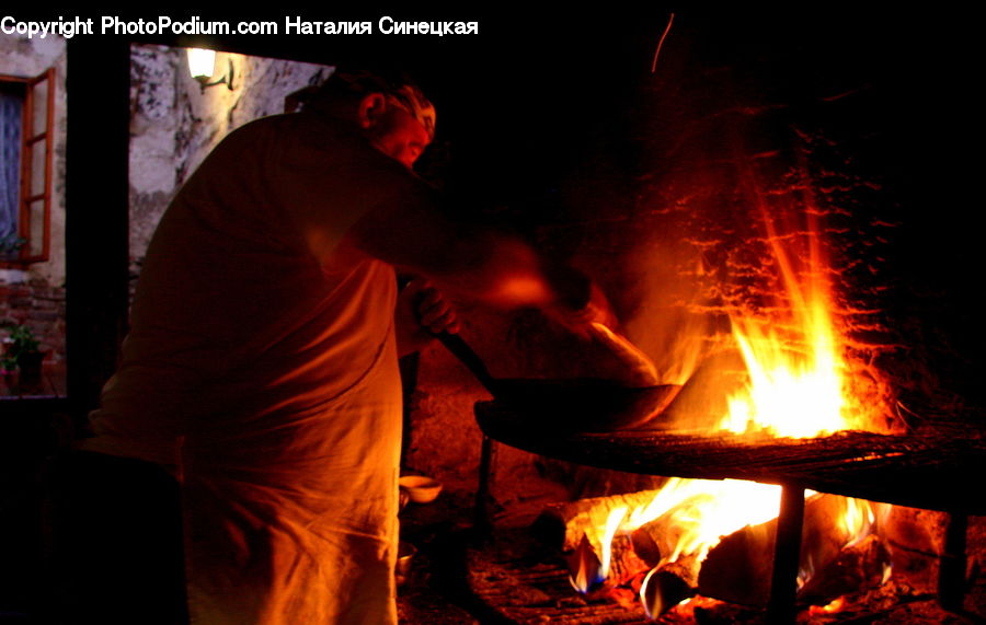 Human, People, Person, Fire, Fireplace, Hearth, Bonfire
