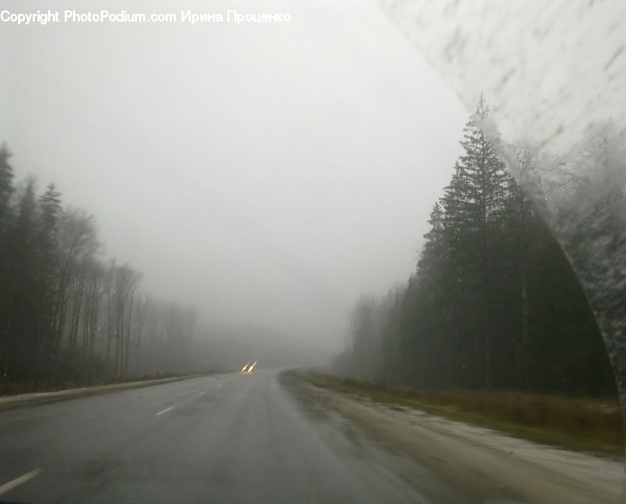 Road, Fog, Freeway, Highway, Dirt Road, Gravel, Landscape