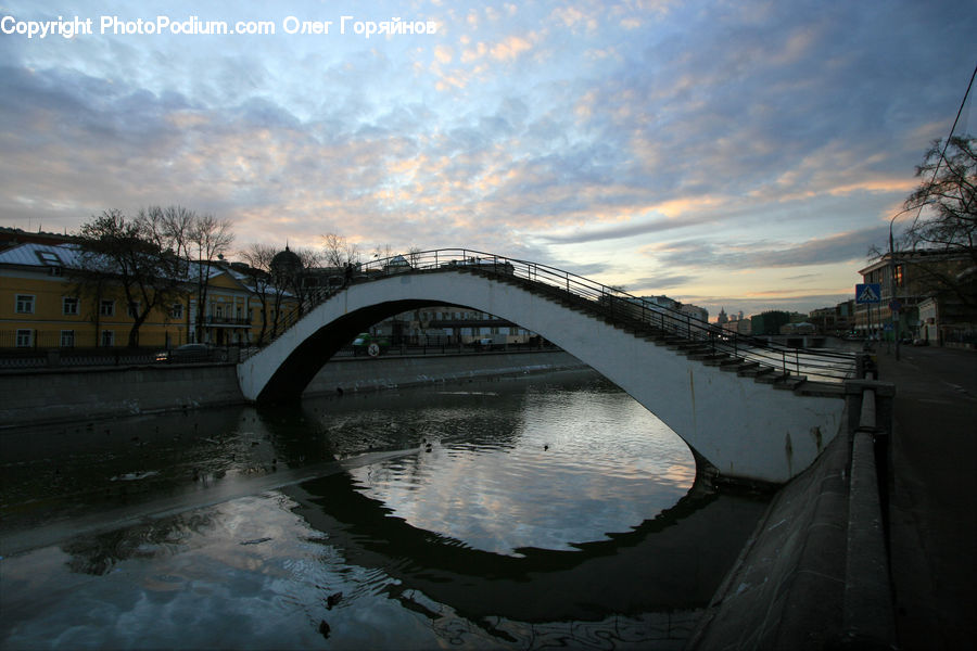 Bridge, Canal, Outdoors, River, Water, Building, Downtown