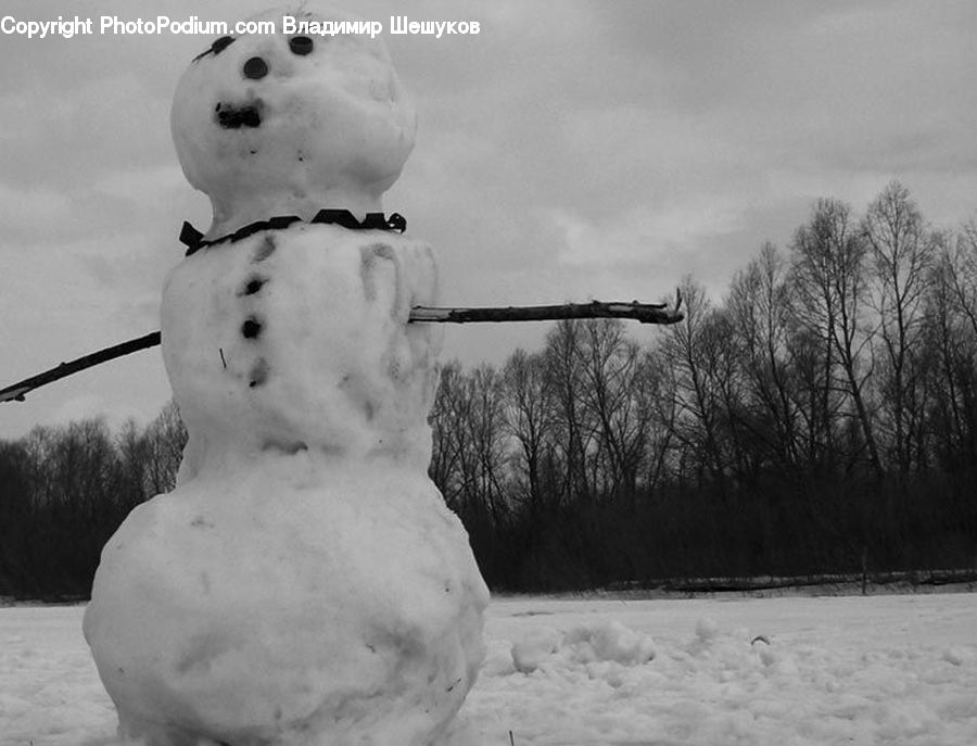 Ice, Snow, Snowman, Winter