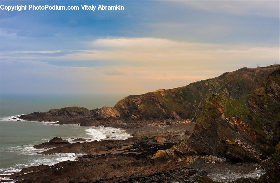Cliff, Outdoors, Promontory, Coast, Sea, Water, Cove