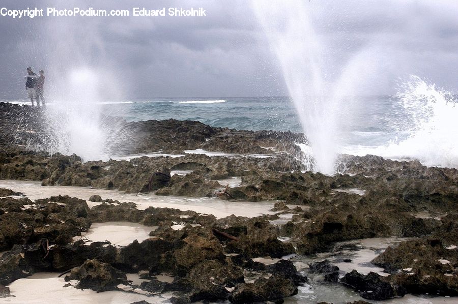 Eruption, Geyser, Outdoors, Water, Sea, Sea Waves, Coast