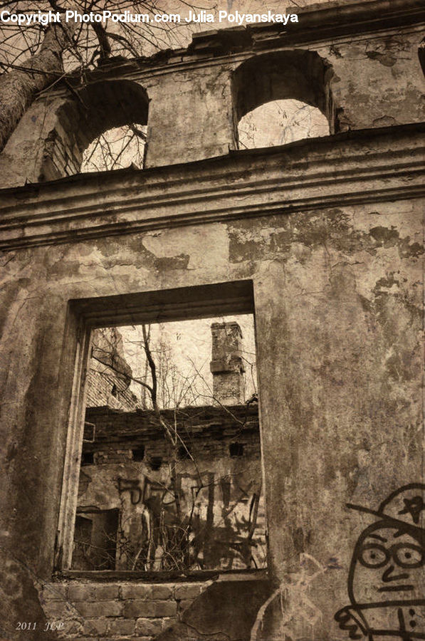 Arch, Fireplace, Hearth, Ruins, Architecture, Bell Tower, Clock Tower