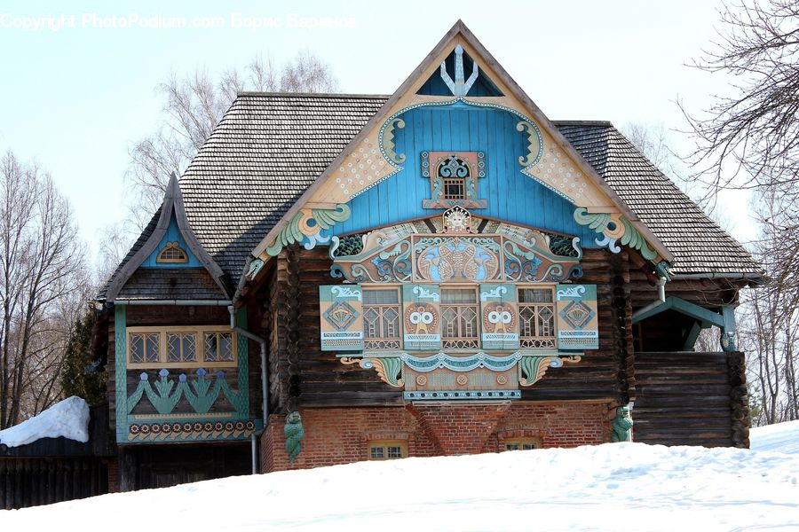 Building, Cottage, Housing, Ice, Outdoors, Snow, House