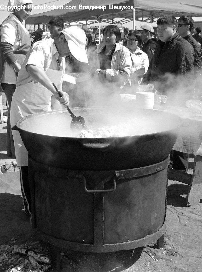 People, Person, Human, Pot, Pottery, Bbq, Food