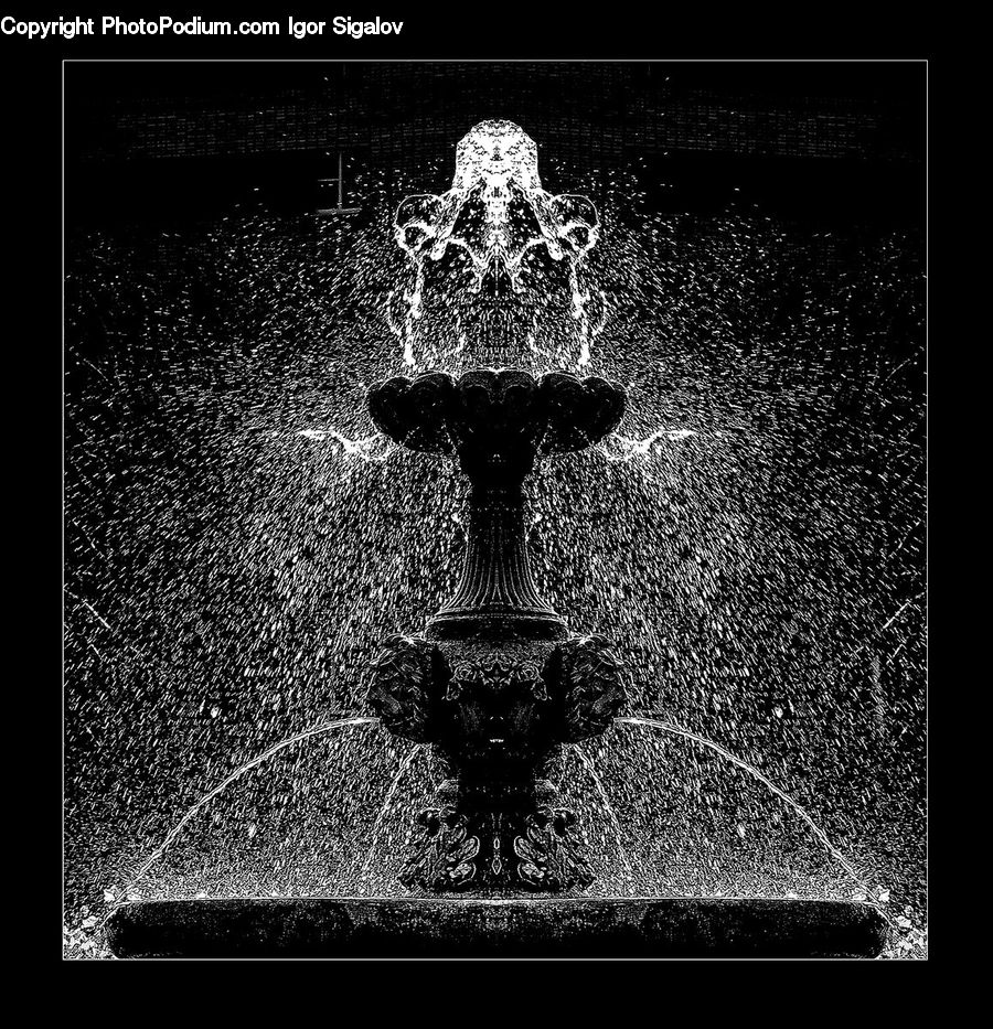 Fountain, Water, Asphalt, Tarmac, Outdoors, Ripple, Soil