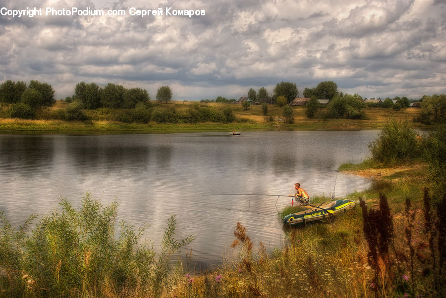 Lake, Outdoors, Water, Boat, Canoe, Rowboat, Dock