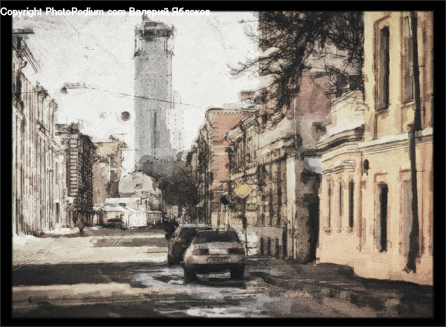 Car, Offroad, Jeep, Vehicle, Ruins, Cobblestone, Pavement