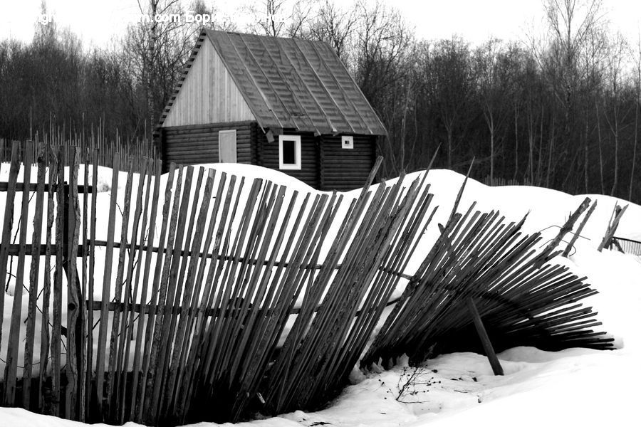 Fence, Dock, Pier, Cabin, Hut, Rural, Shack