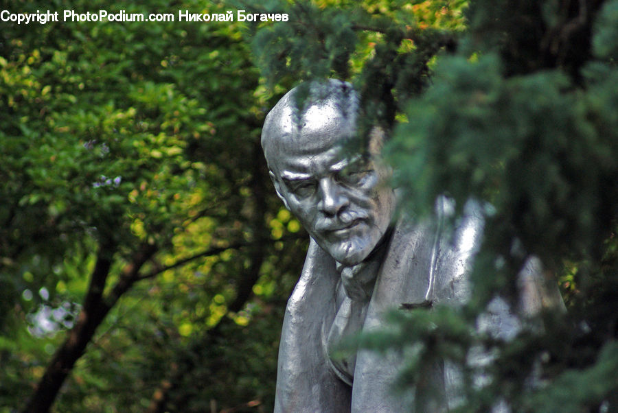 Lamp Post, Pole, Bust, Figurine, Head, Buddha, Person