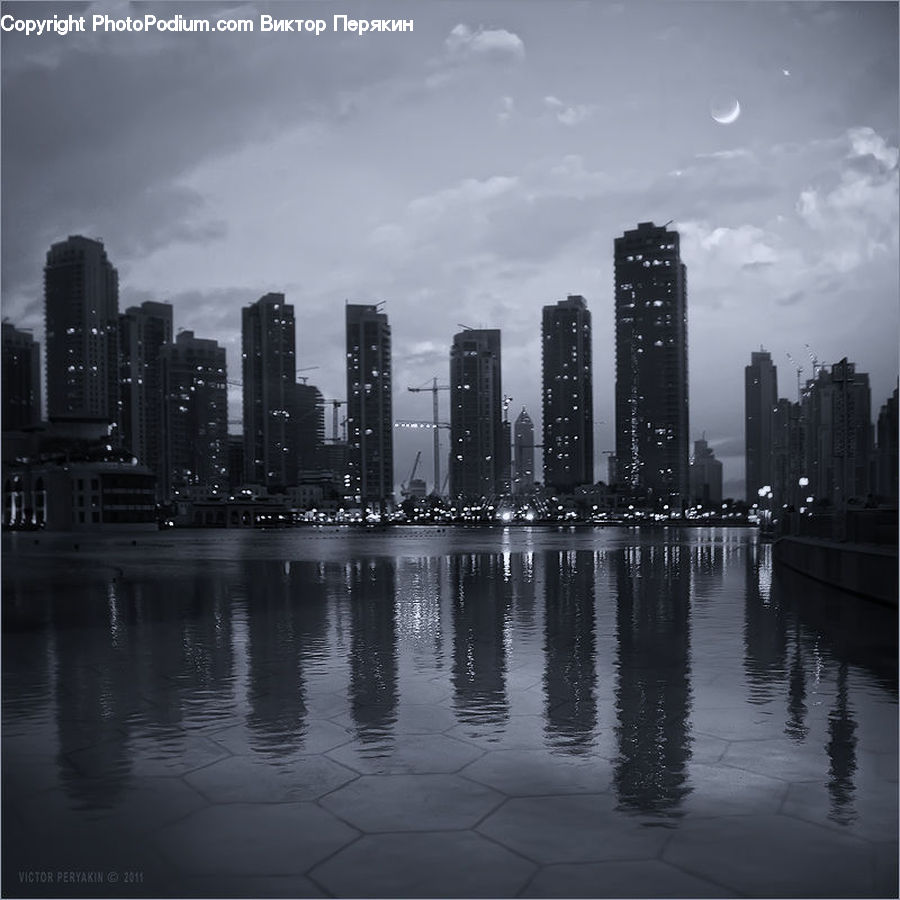 City, Downtown, Metropolis, Urban, Waterfront, Building, High Rise