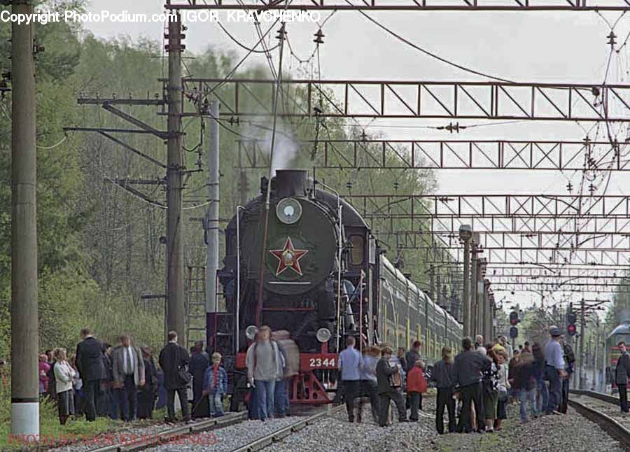 People, Person, Human, Train, Vehicle, Rail, Train Track