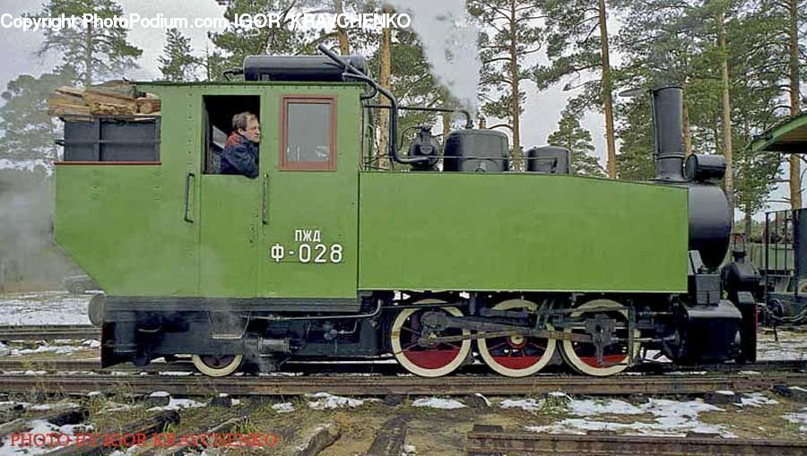 Train, Vehicle, Child, Kid, Building, Hut, Shelter