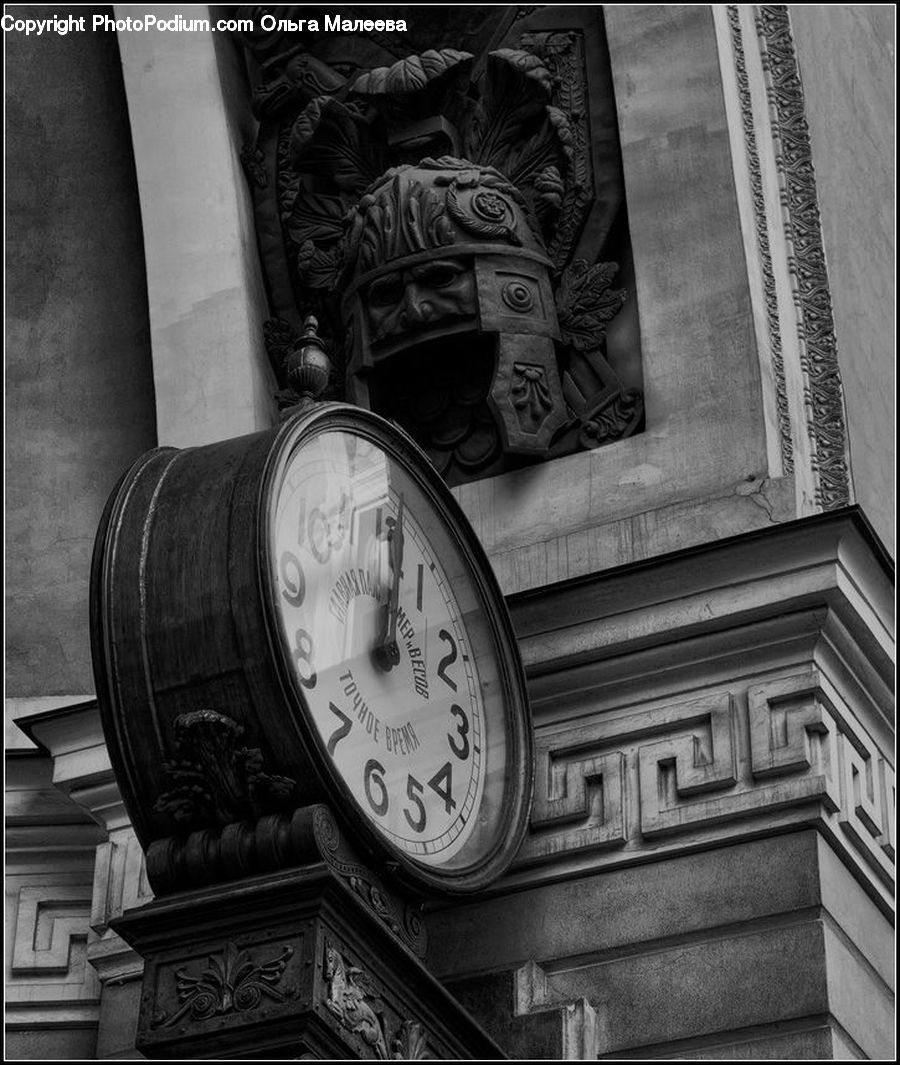 Analog Clock, Clock, Column, Pillar, Boot, Cowboy Boot, Footwear