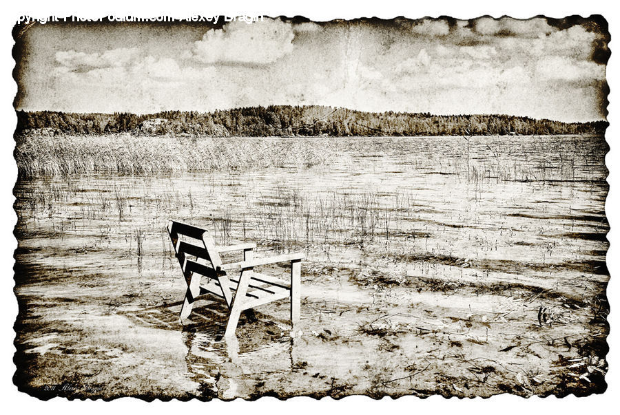 Chair, Furniture, Sign, Bench, Road, Brick